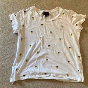 white tee with pineapples